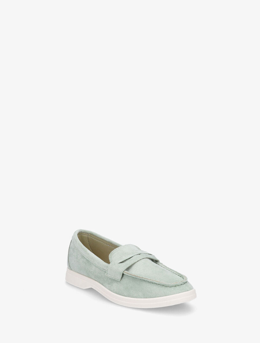 Mocassins en suédine - Vert amande - 2