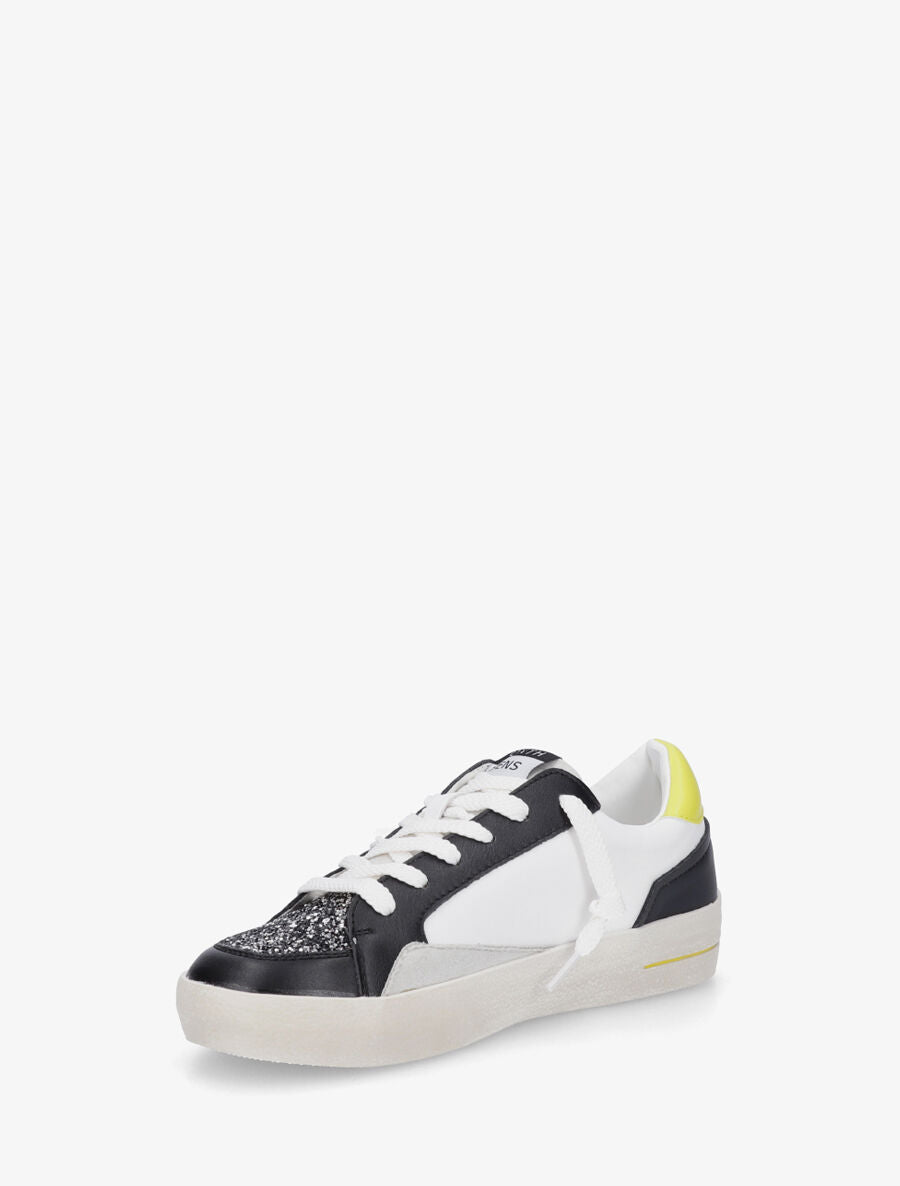 Sneakers en simili à détail pailleté - Noir - 3