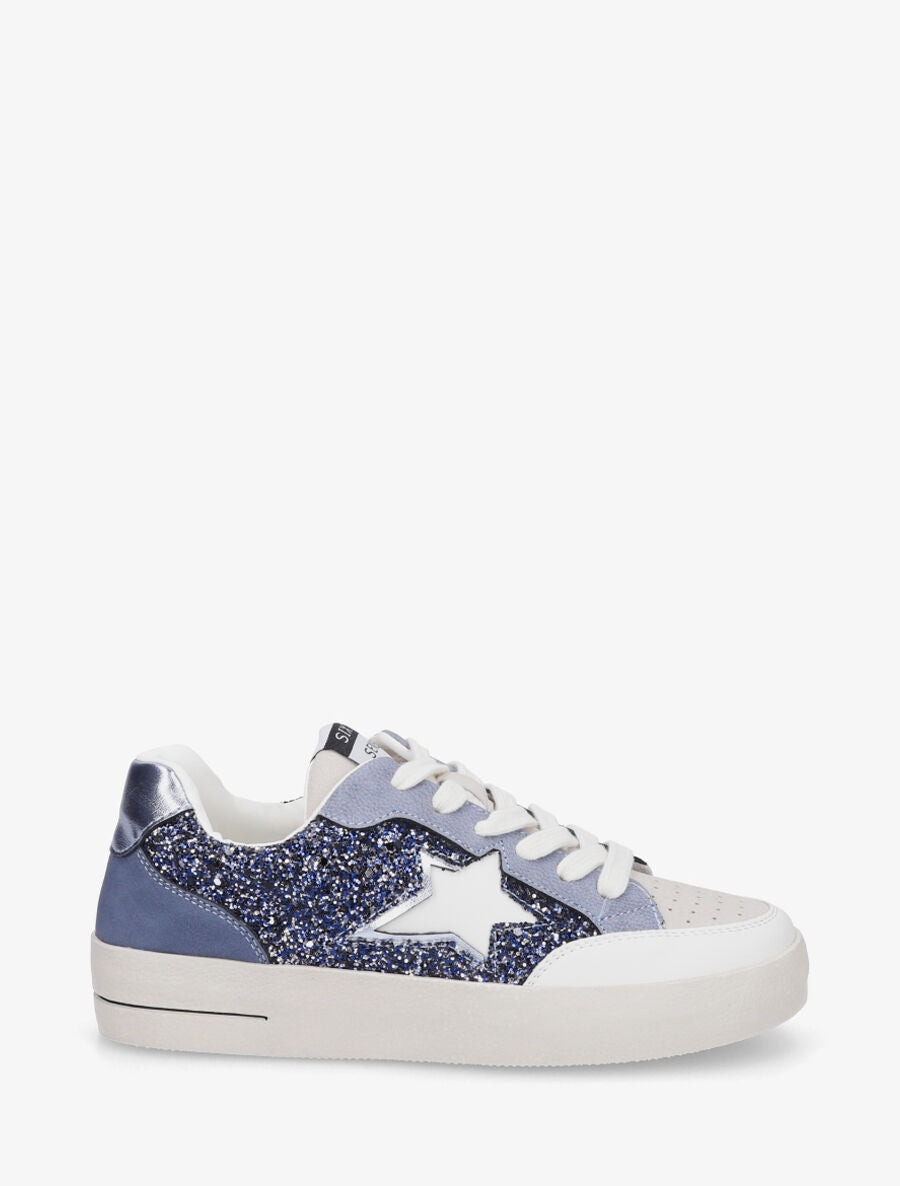 Baskets à paillettes et motif étoile - Bleu - 5