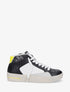 Sneakers montantes zippées à détail pailleté - Noir - 1