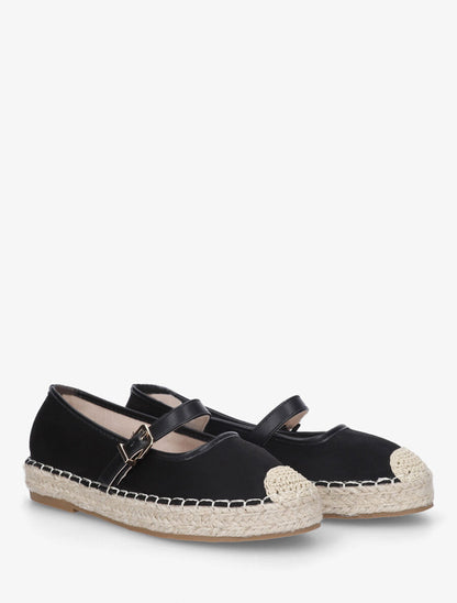 Espadrilles plates en suédine - Noir - 4