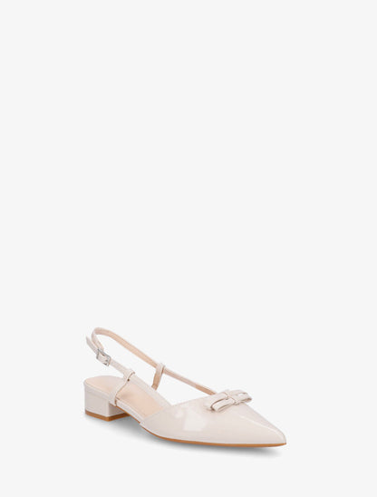 Ballerines ouvertes pointus à noeuds - Beige - 2