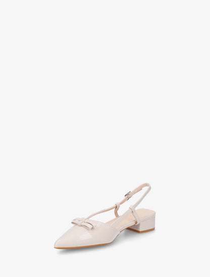 Ballerines ouvertes pointus à noeuds - Beige - 3