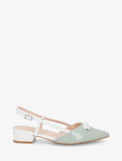 Ballerines ouvertes pointus à noeuds - Vert amande - 1