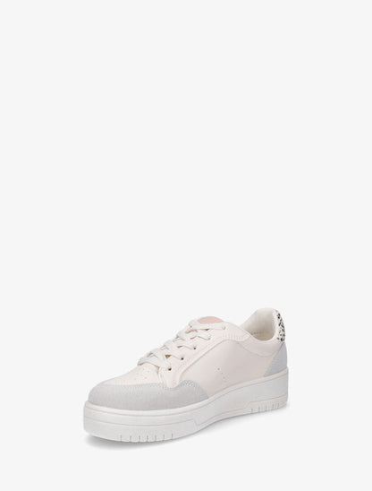 Sneakers à contrefort contrastant - Beige - 3