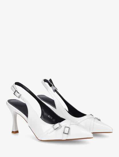 Escarpins pointus brides croisées - Blanc - 4