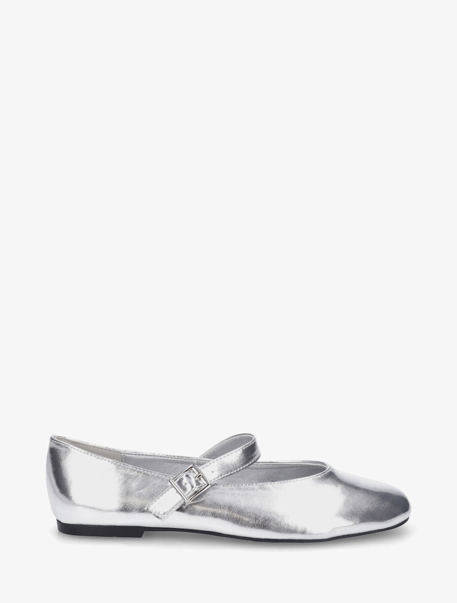 Ballerines en simili nacré à bride - Argent - 1