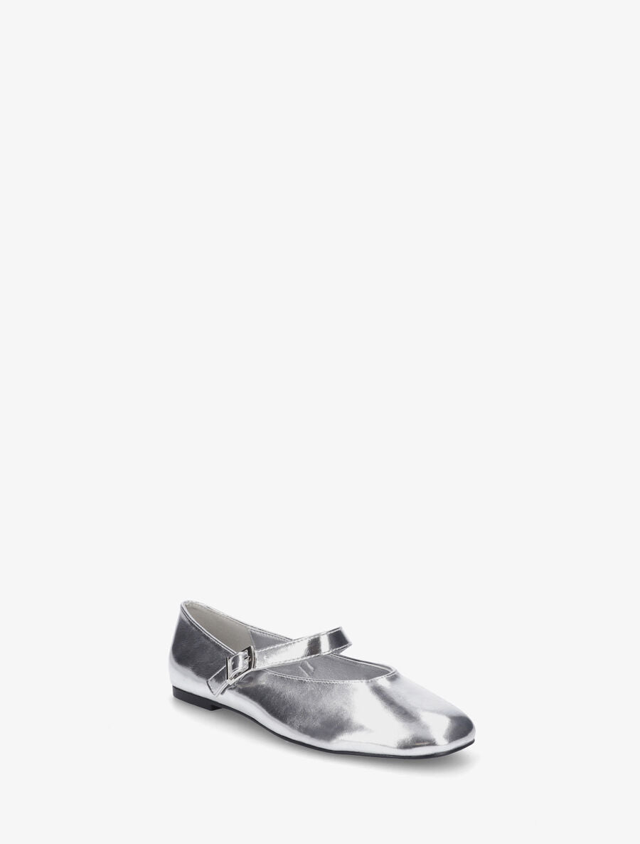 Ballerines en simili nacré à bride - Argent - 2