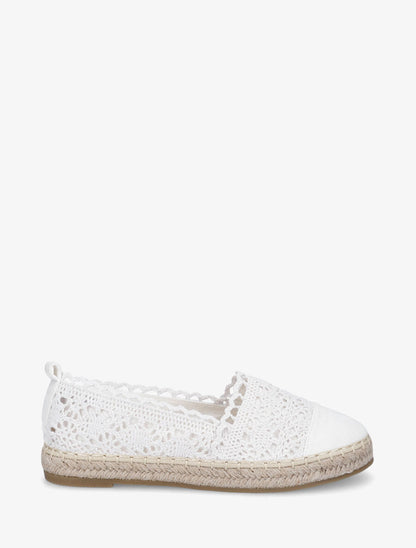 Espadrilles en tissu et suédine - Blanc - 5