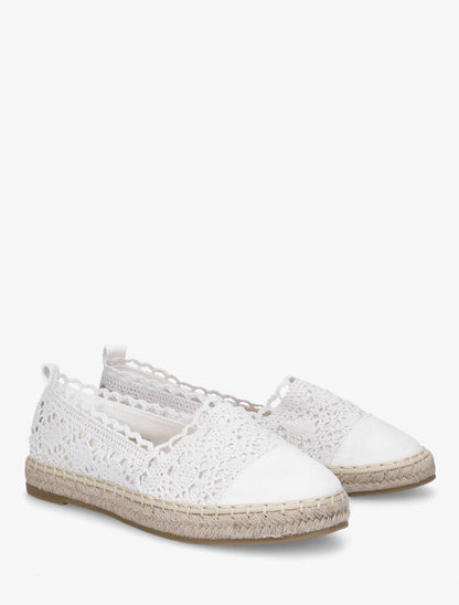 Espadrilles en tissu et suédine - Blanc - 4