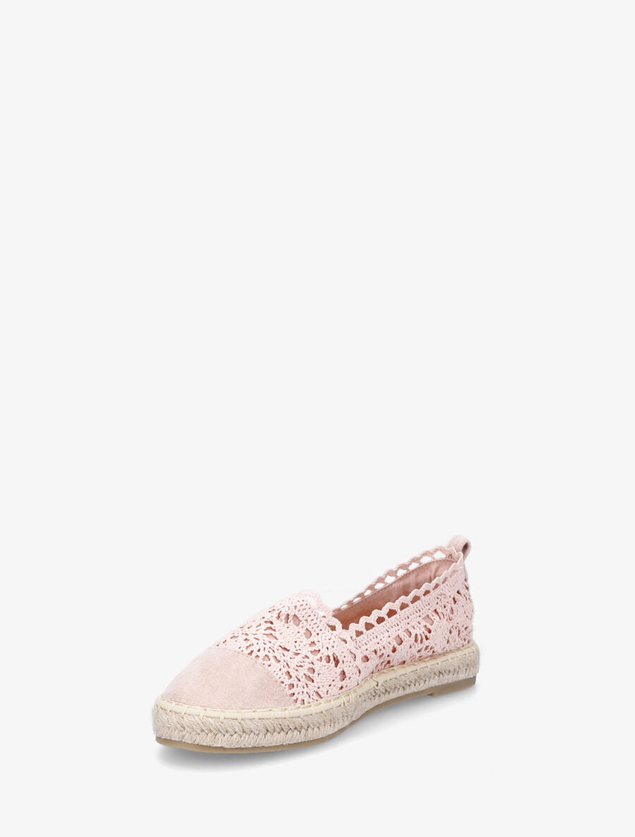 Espadrilles en tissu et suédine - Rose - 3