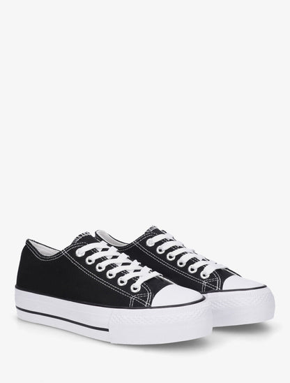 Baskets en toile - Noir/blanc - 4