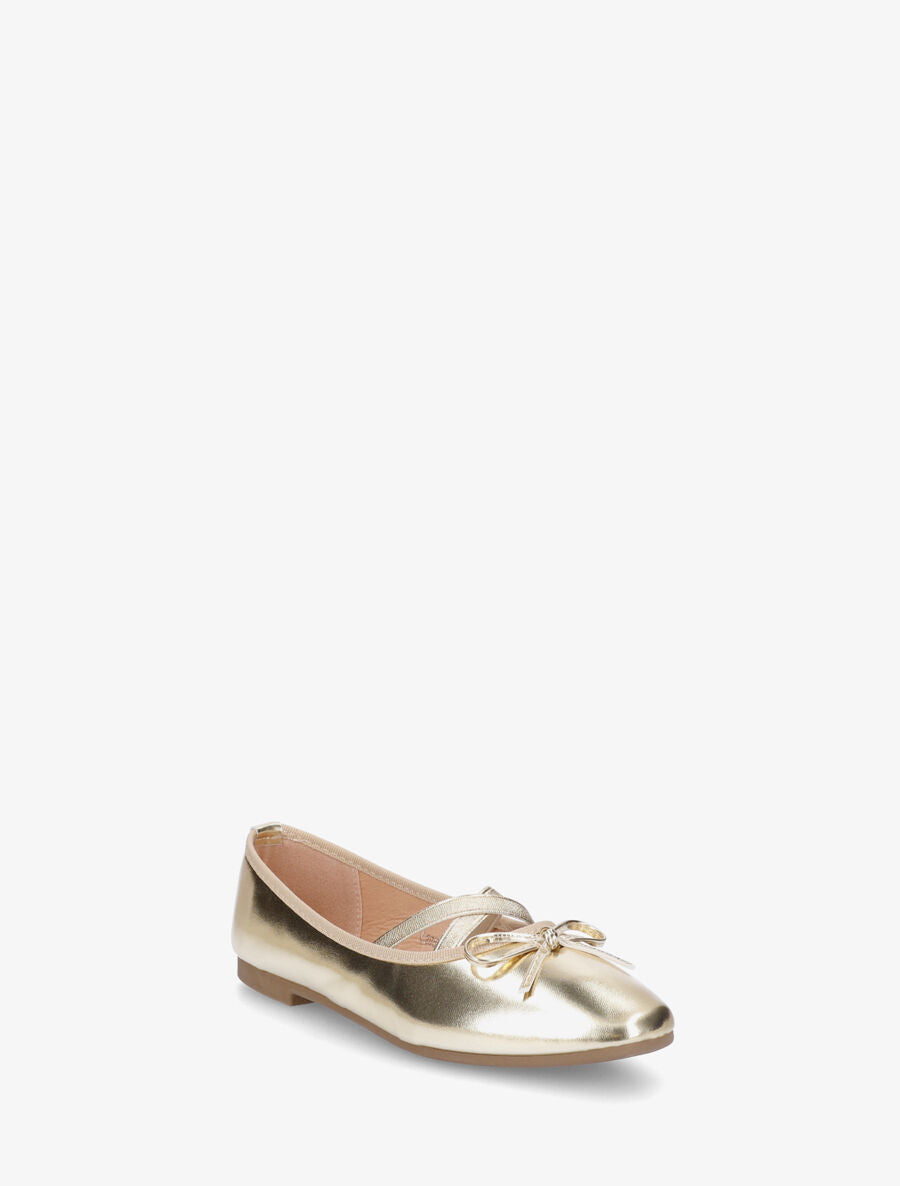 Ballerines en simili à élastiques croisés - Or - 2