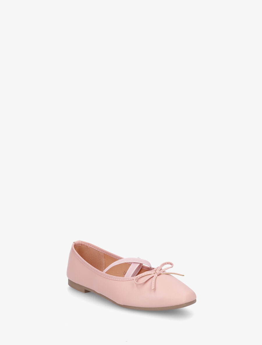 Ballerines en simili à élastiques croisés - Rose - 2