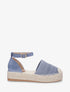 Espadrilles crochet à semelle compensée - Bleu clair - 1
