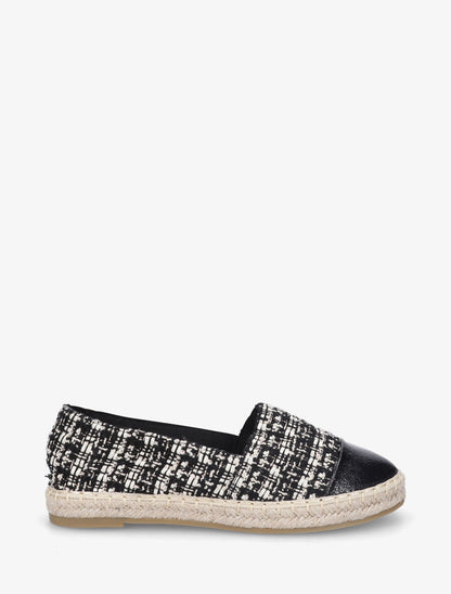 Espadrilles plates effet tweed - Noir - 5