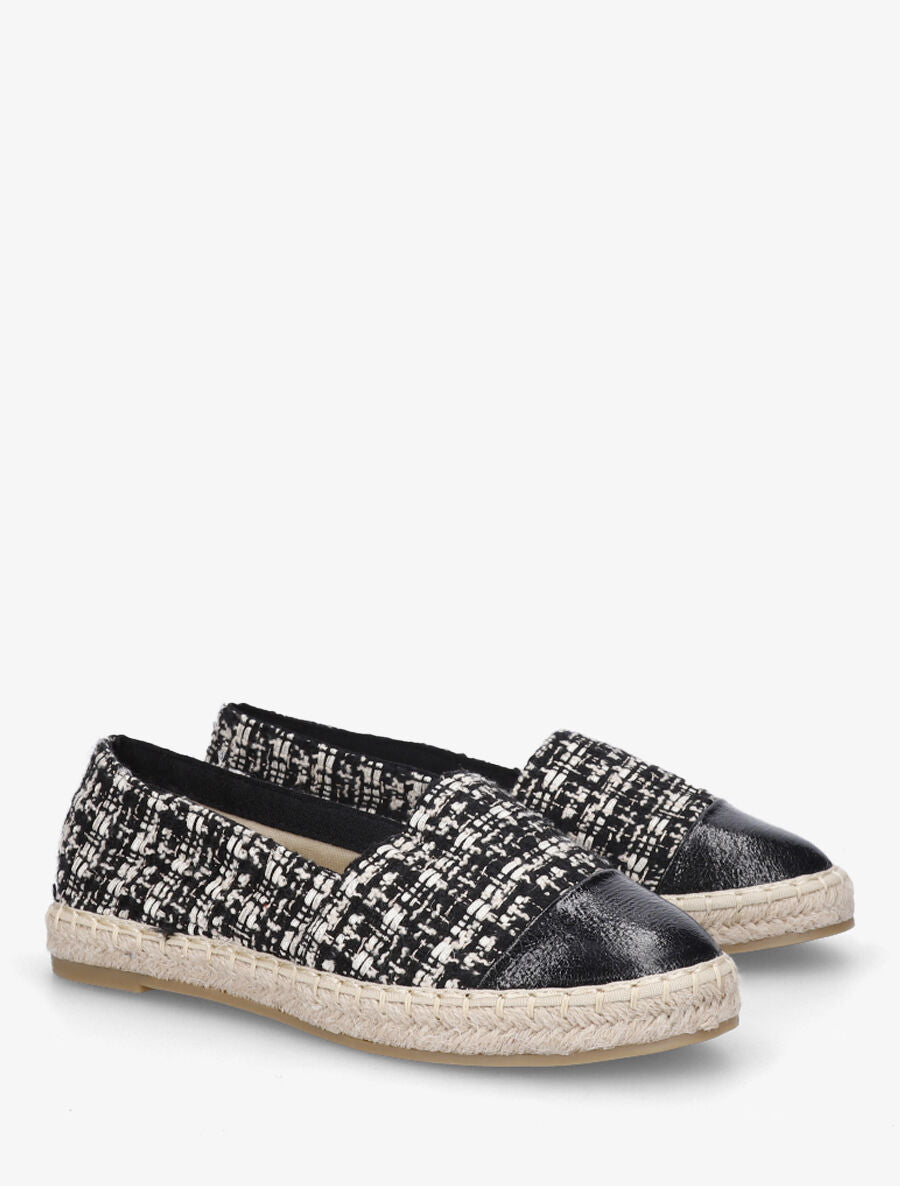 Espadrilles plates effet tweed - Noir - 4