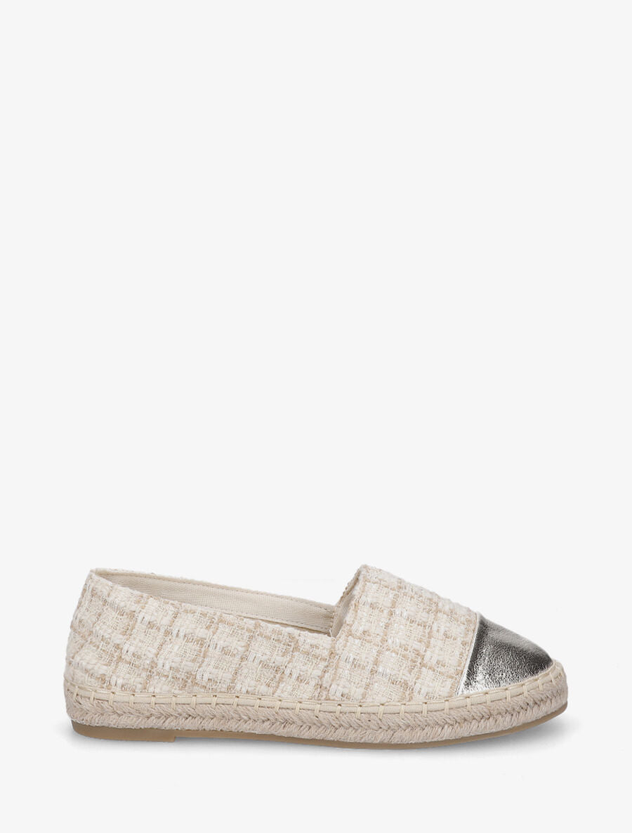 Espadrilles plates effet tweed - Beige - 1