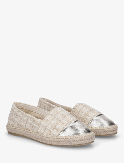 Espadrilles plates effet tweed - Beige - 4