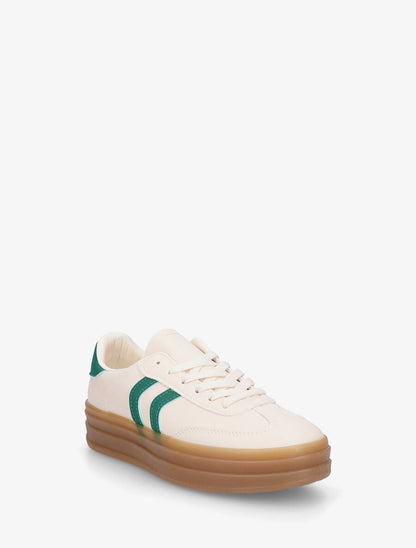 Baskets à bandes contrastantes - Vert/beige - 2