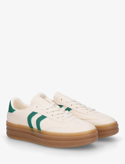 Baskets à bandes contrastantes - Vert/beige - 4