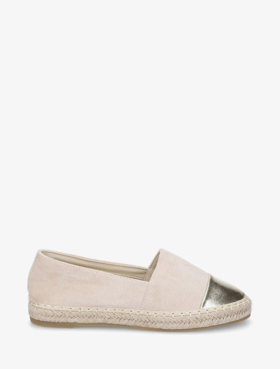 Espadrilles en suédine et simili - Beige - 5