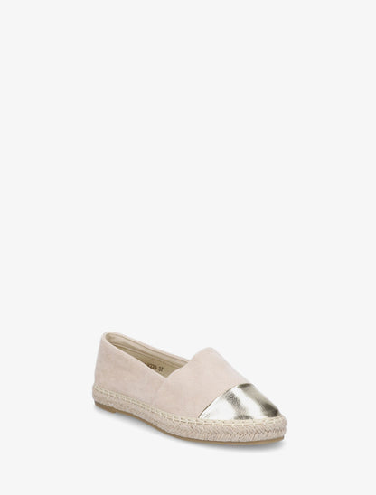 Espadrilles en suédine et simili - Beige - 2