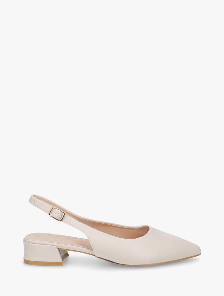 Ballerines pointues à quartier ouvert - Beige - 5