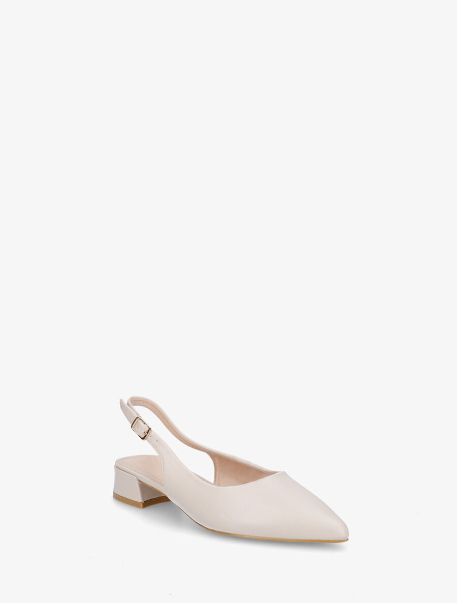 Ballerines pointues à quartier ouvert - Beige - 2