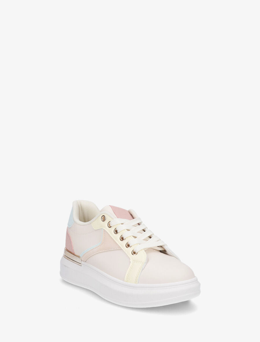 Sneakers à empiècement métallique - Beige - 2