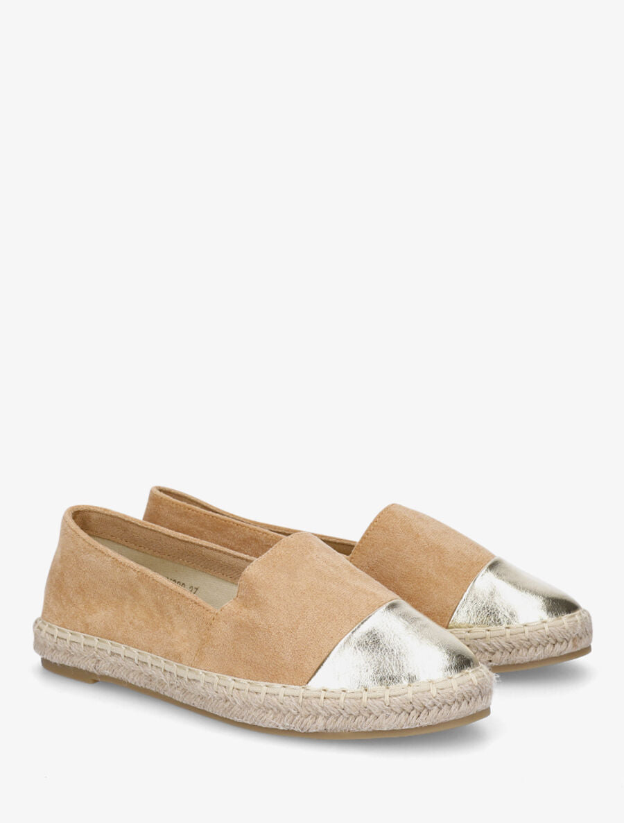Espadrilles en suédine et simili - Camel - 4