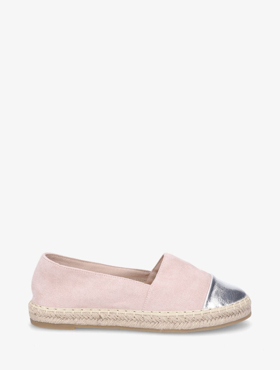 Espadrilles en suédine et simili - Rose - 1