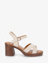 Sandales en suédine à brides croisées - Beige - 1