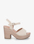Sandales à talon haut en suédine - Beige - 1