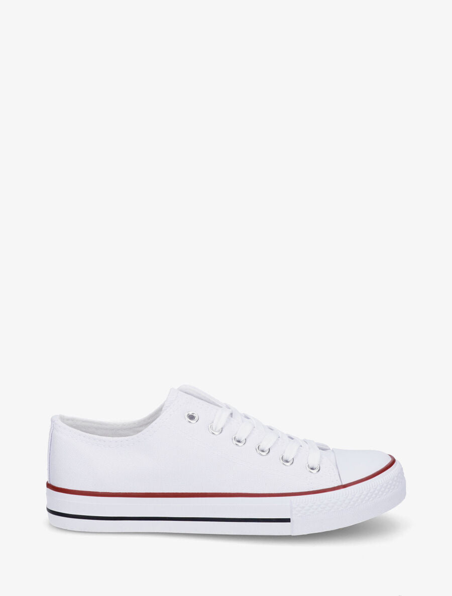 Baskets basiques en toile - Blanc - 1