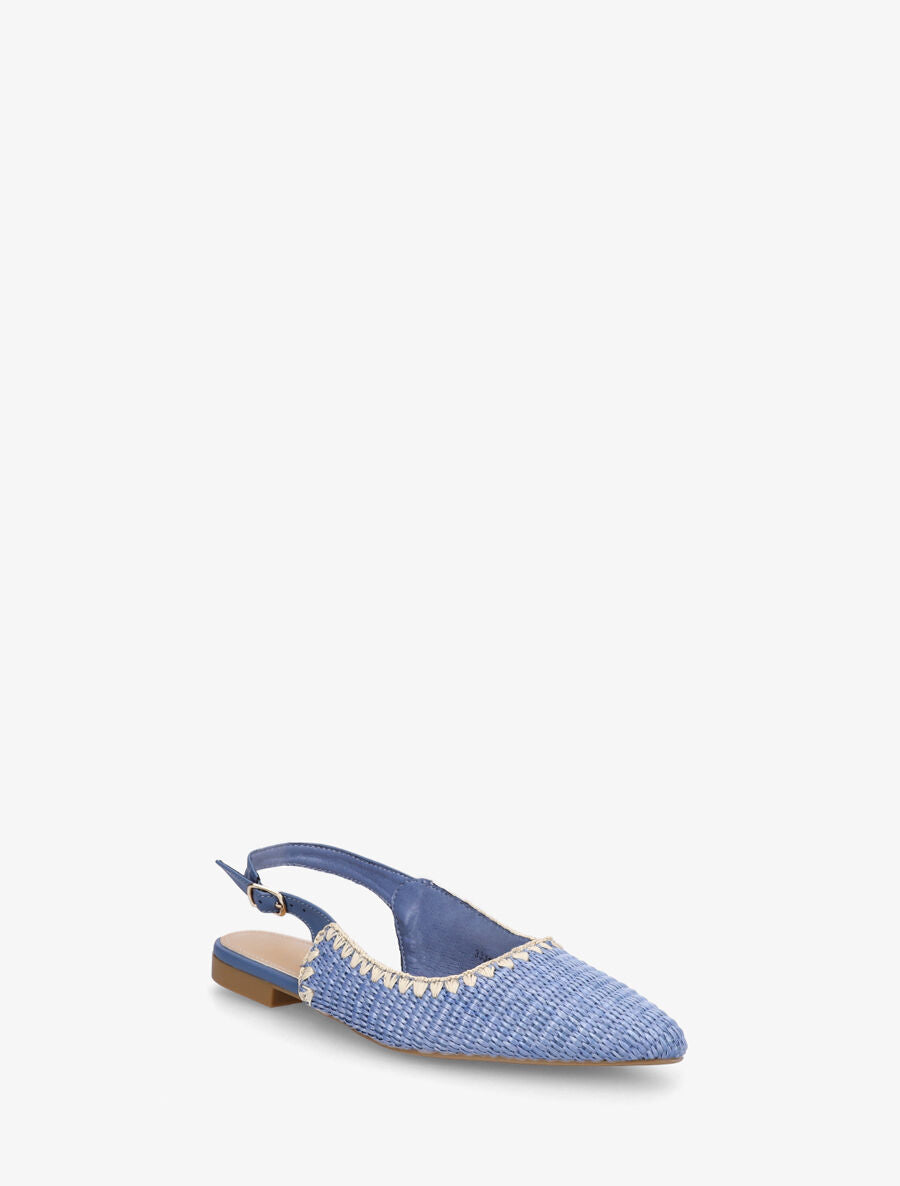Ballerines pointues effet osier - Bleu clair - 2