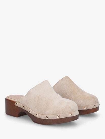 Sabots en suédine - Beige - 4