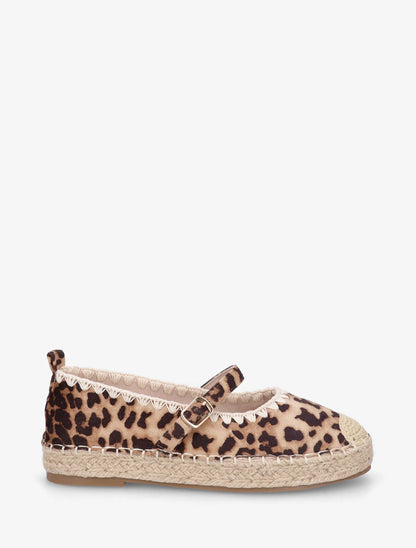 Ballerines imprimé léopard style espadrilles - Camel - 1