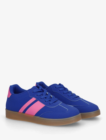 Sneakers color block à bandes contrastantes - Bleu roi - 4
