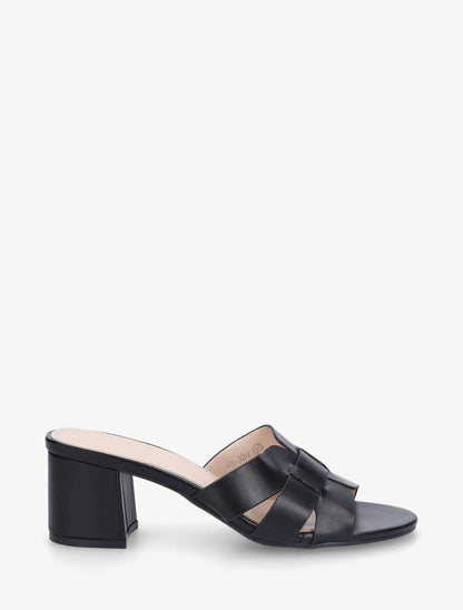 Mules en simili à talon - Noir - 5