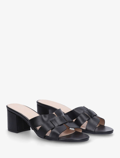 Mules en simili à talon - Noir - 4