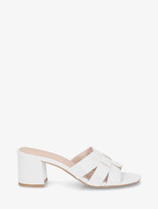 Mules en simili à talon - Blanc - 5