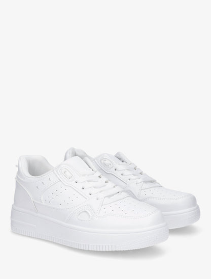 Baskets uni en simili - Blanc - 4
