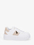 Sneakers à plateforme striée en simili - Blanc - 5