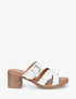 Mules à talon en simili - Blanc - 1