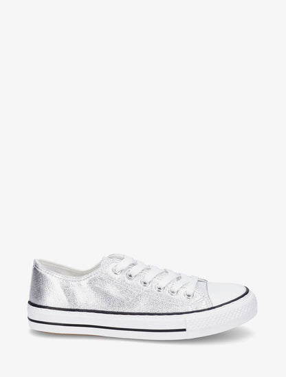 Sneakers plates nacrées en simili - Argent - 1