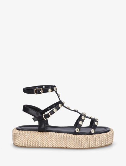 Sandales style spartiates cloutés - Noir - 1