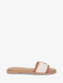 Claquettes en tissu à empiècement bijou - Camel - 1