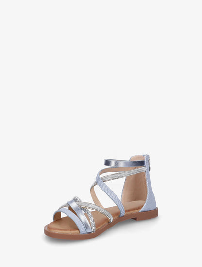 Nu-pieds à brides strassées et irisées - Bleu - 3