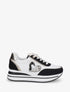 Sneakers à motif coeur et lacets stylisés - Noir - 1